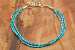 Desiree Yellowhorse 3 Strand Genuine Sleeping Beauty Turquoise Necklace